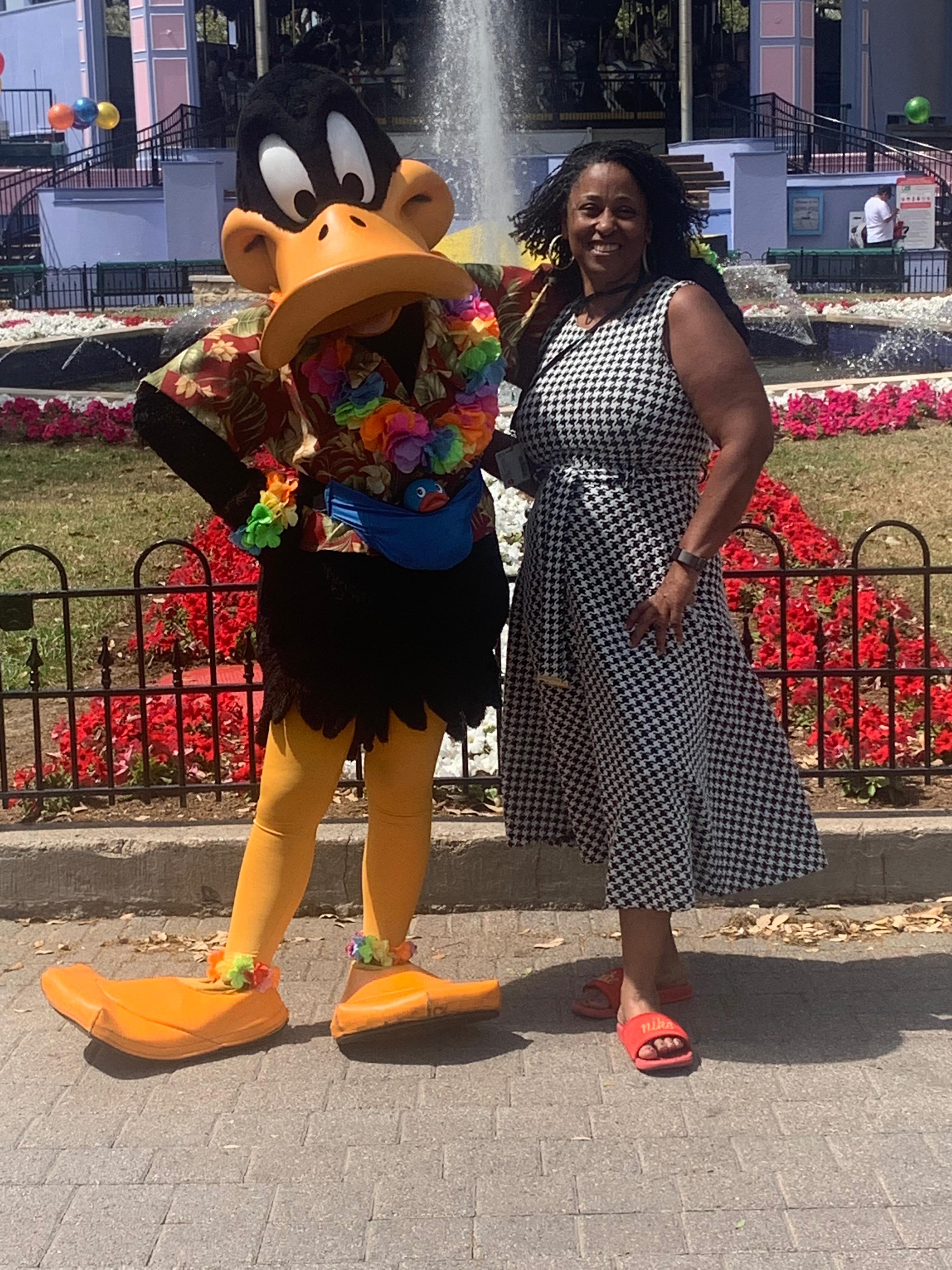 Tammy Smith having fun with Daffy Duck